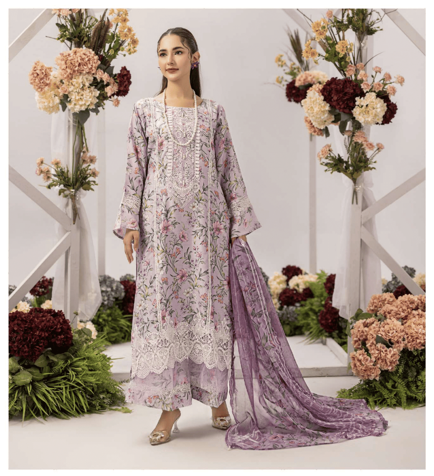 (Lilac) "SEHAR" Edit 24' Viscos Linen Dress-Simrans (Copy)