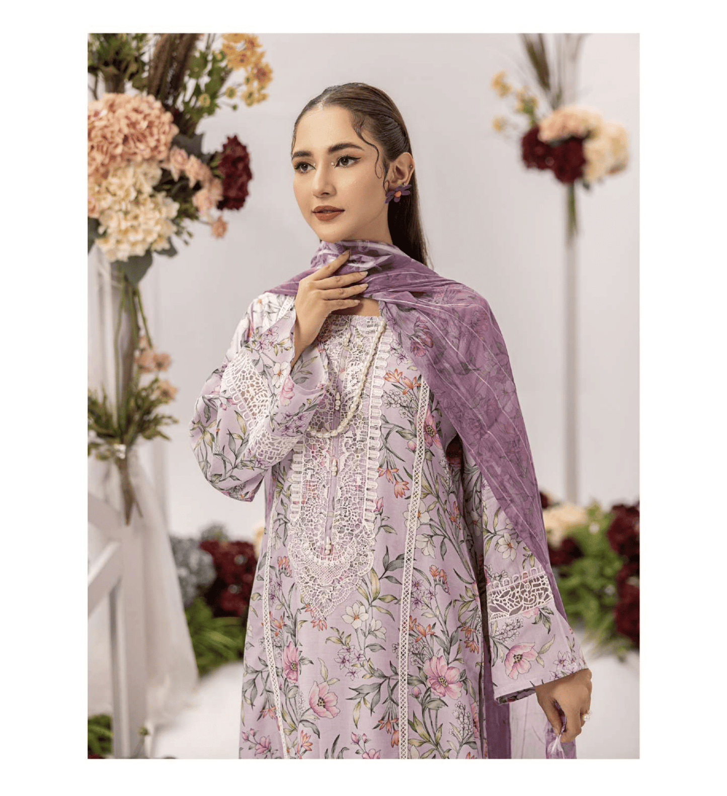 (Lilac) "SEHAR" Edit 24' Viscos Linen Dress-Simrans (Copy)