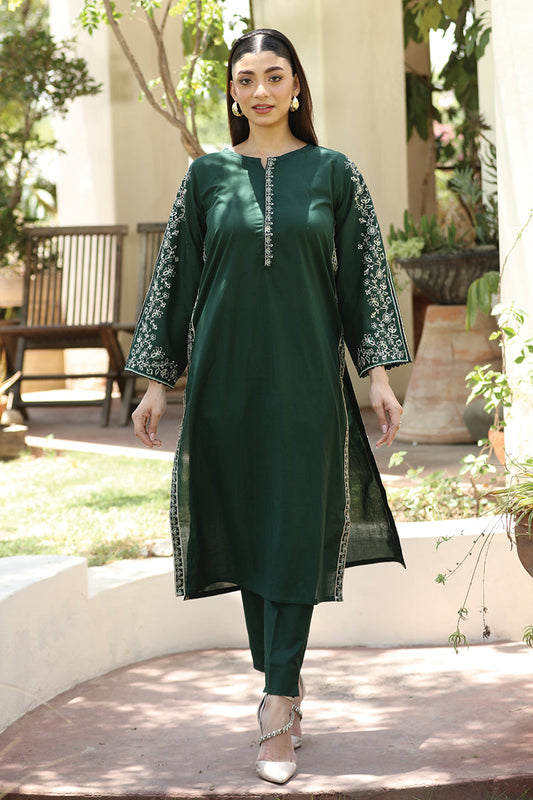 2 Pc Embroidered Cotton Dress - Umnaa