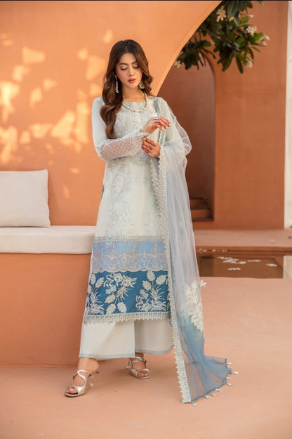 3 Pc "NAKHRA" Embroidered Luxury Lawn By Simrans