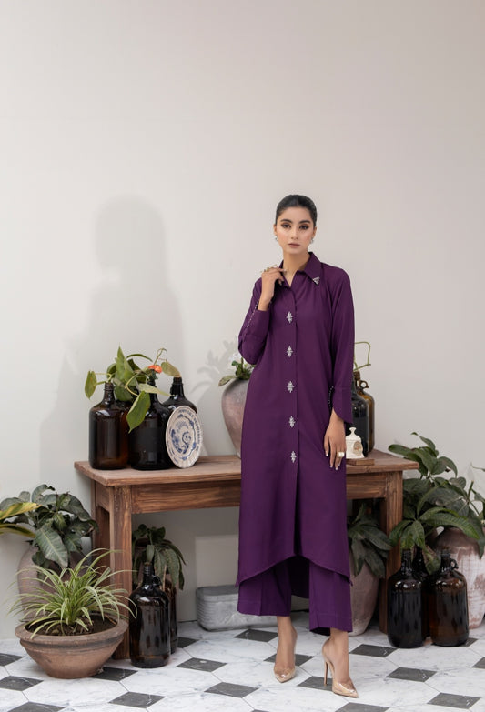 (PURPLE) 2 pc Grip Ready to Wear Outfit by Simrans