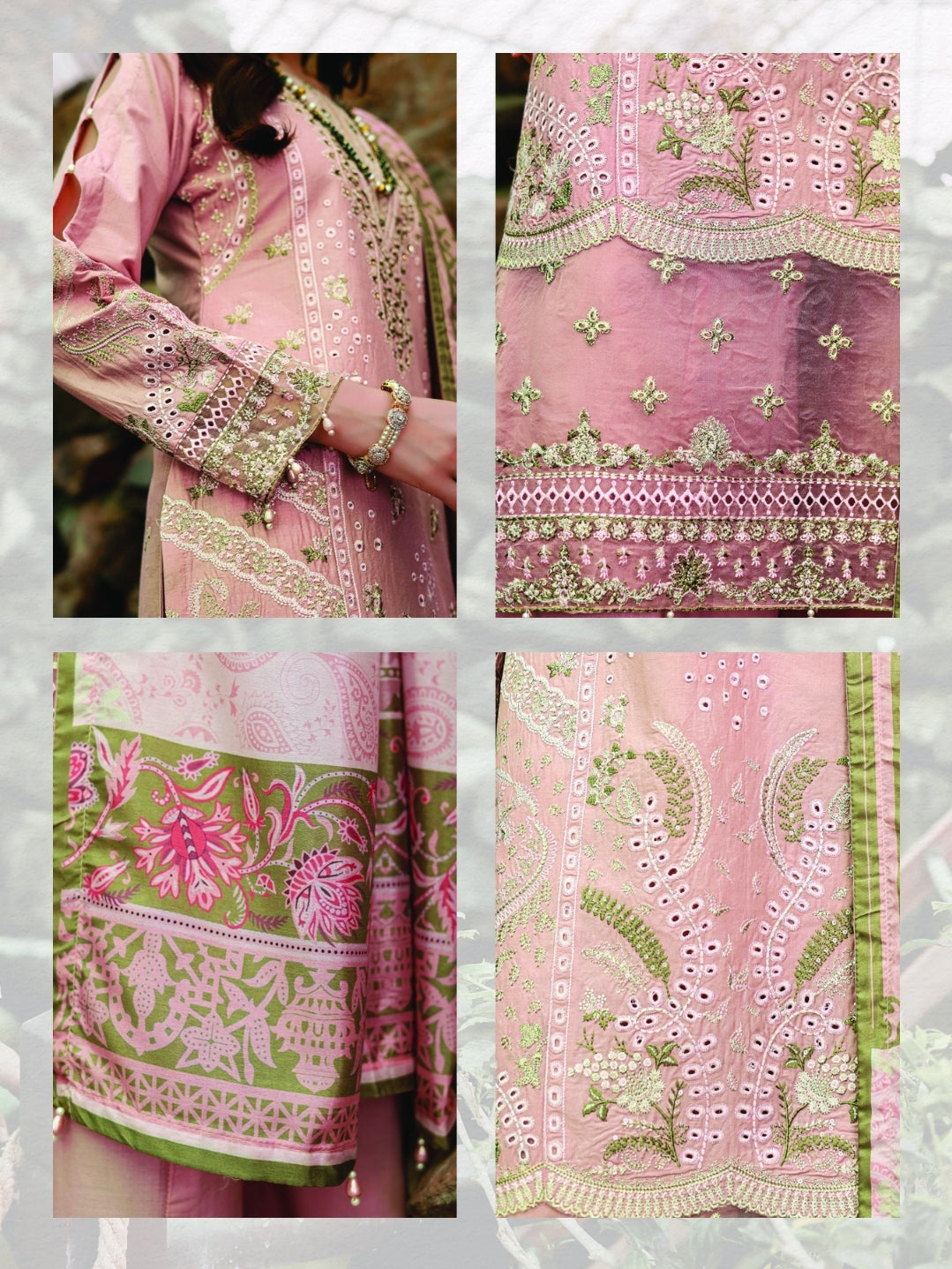 (PINK) 3 Pc Mother & Daughter Luxury Lawn by Simrans