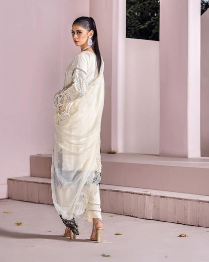 3-Piece Embroiderd Digital Printed Linen Collection-MUNIRA