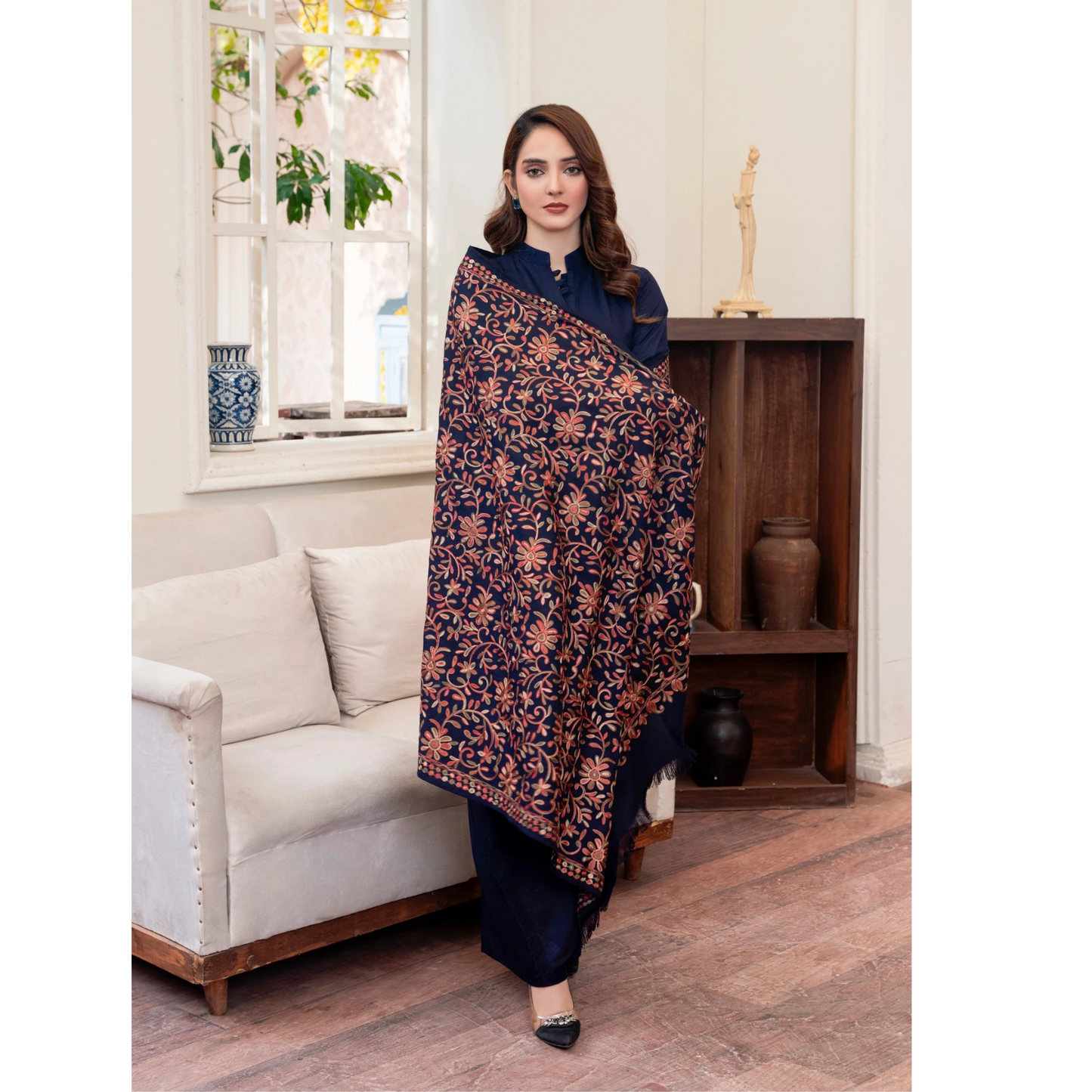 3 Pc Dhanak Dress with Embroidered Shawl | Winter Collection | Raniya.h | UMRAH01101