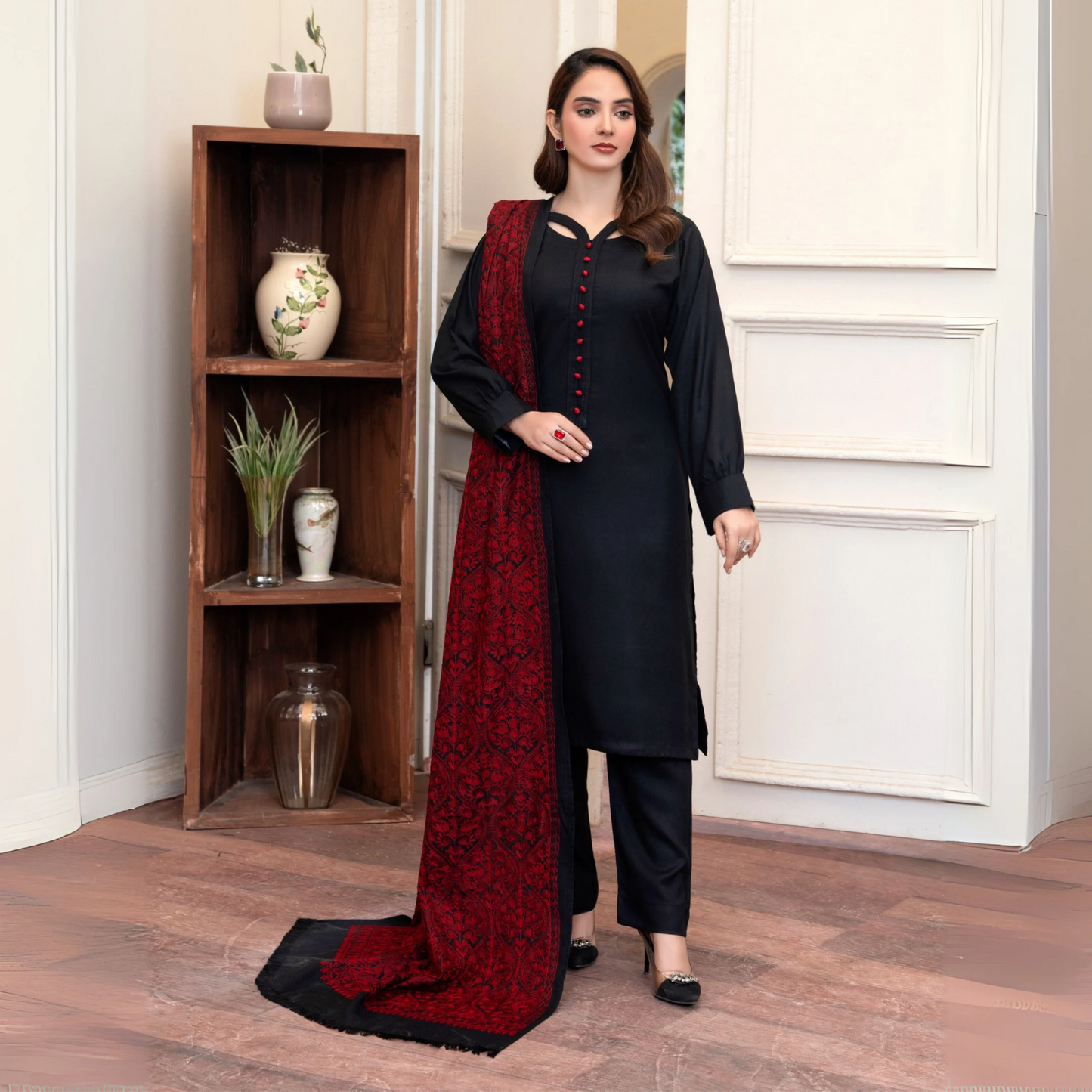 3 Pc Dhanak Dress with Embroidered Shawl | Winter Collection | Raniya.h | UMRAH01101