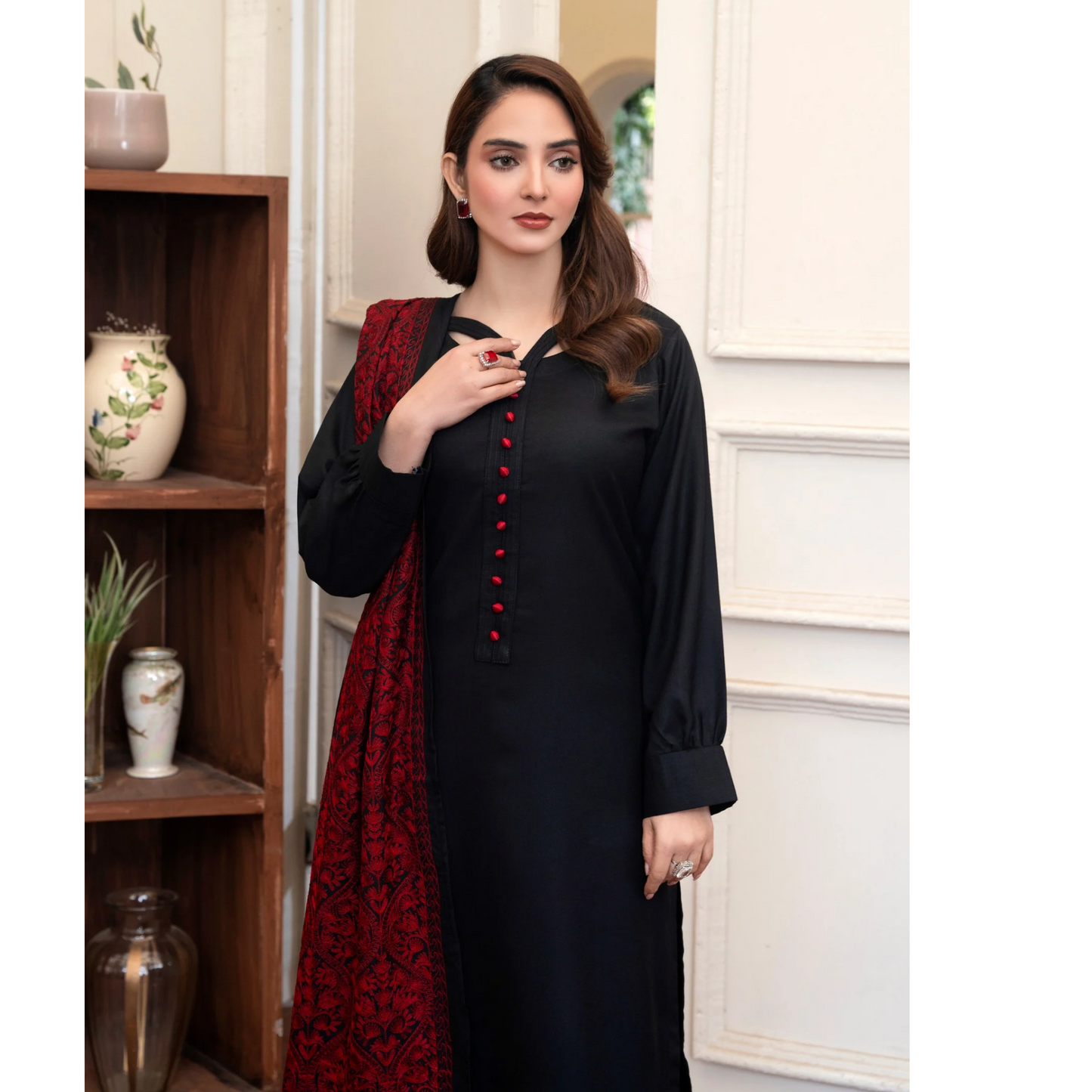 3 Pc Dhanak Dress with Embroidered Shawl | Winter Collection | Raniya.h | UMRAH01101