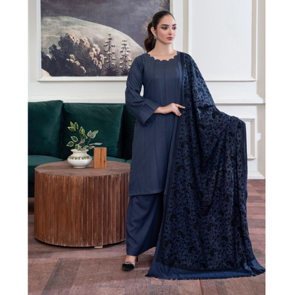 3 Pc Dhanak Dress with Embroidered Shawl | Winter Collection | Raniya.h | UMRAH01101