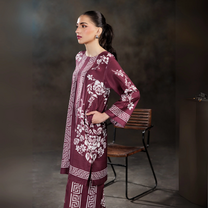 2 Printed Silk Pakistani Co-Ords Set | Ready to Wear | Raniya.h | UMRAH01201