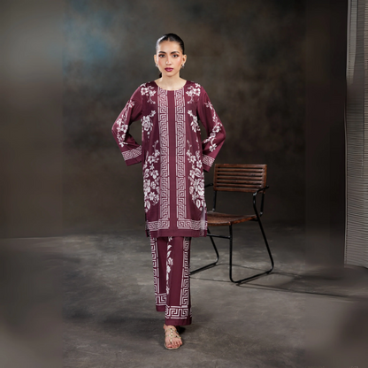 2 Printed Silk Pakistani Co-Ords Set | Ready to Wear | Raniya.h | UMRAH01201