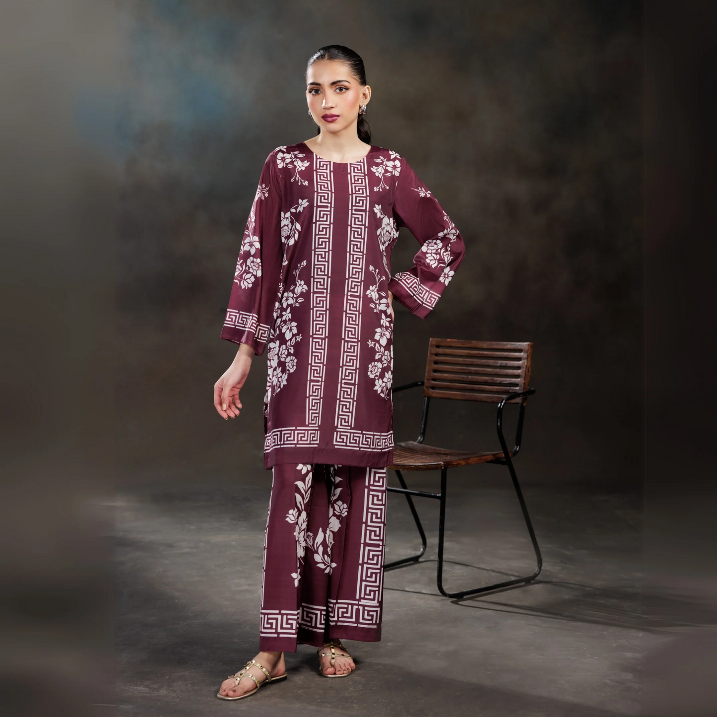 2 Printed Silk Pakistani Co-Ords Set | Ready to Wear | Raniya.h | UMRAH01201