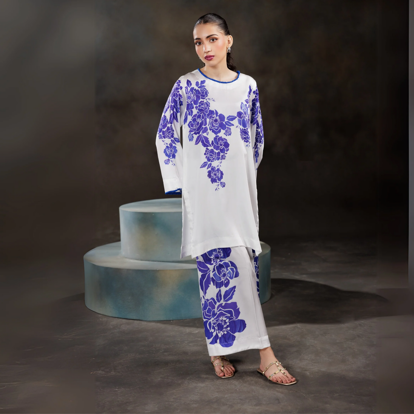 2 Printed Silk Pakistani Co-Ords Set | Ready to Wear | Raniya.h | UMRAH01201