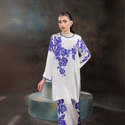 2 Printed Silk Pakistani Co-Ords Set | Ready to Wear | Raniya.h | UMRAH01201