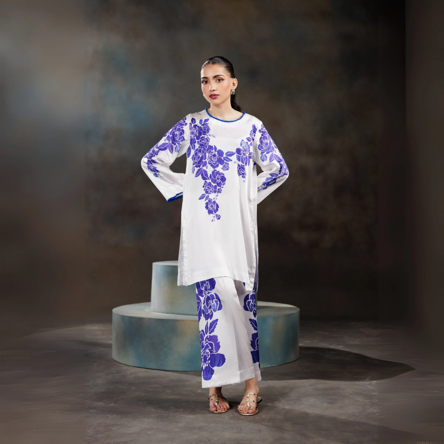 2 Printed Silk Pakistani Co-Ords Set | Ready to Wear | Raniya.h | UMRAH01201