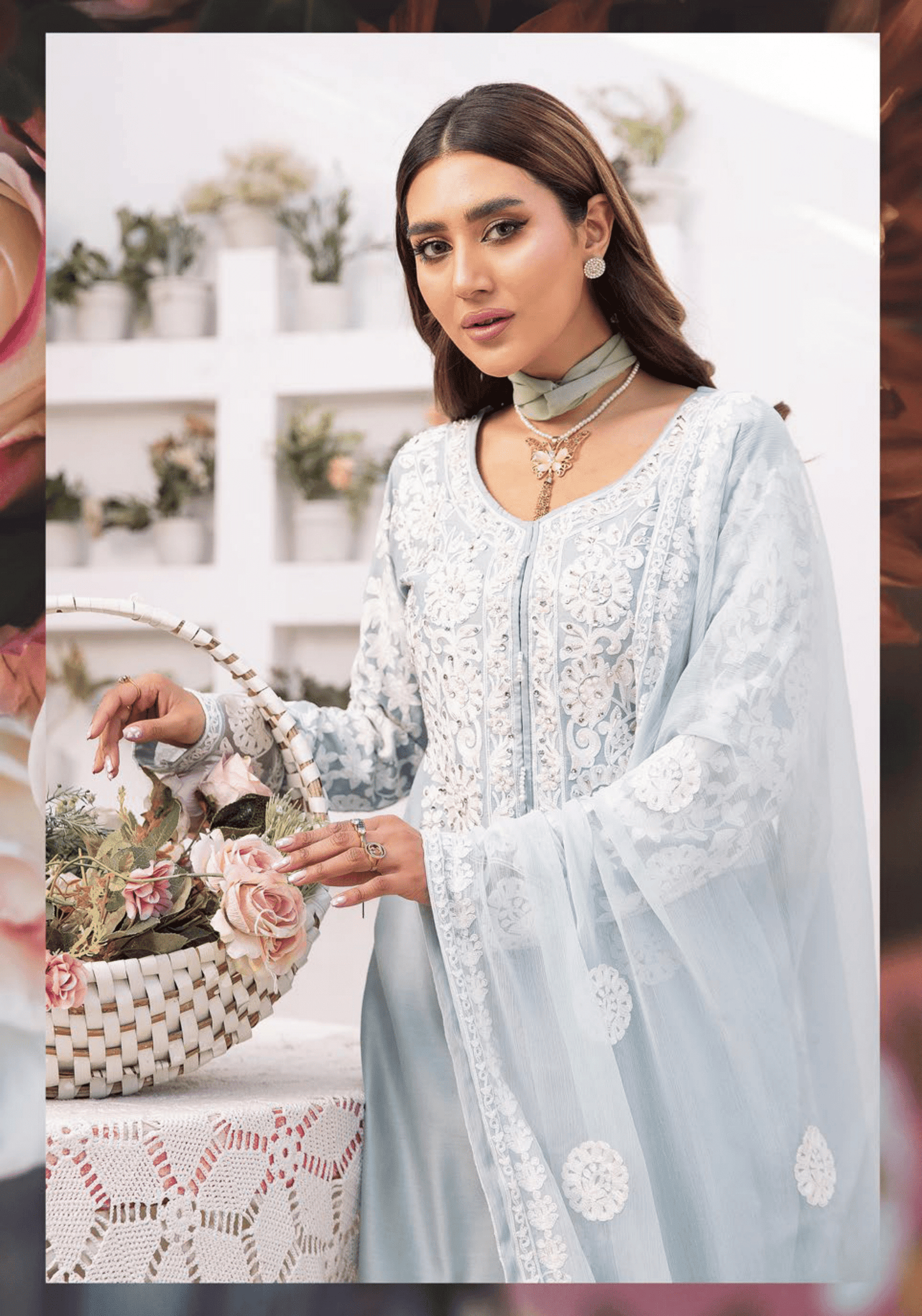 (Sea Green) 3 Pc "Yumna Z Pret" Embroidered Linen by Simrans