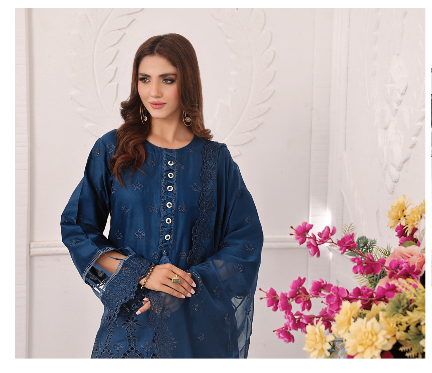 Zf-Fs2420 Premium Chikenkari 3 Pc Lawn Collection By Zainab Fazlani