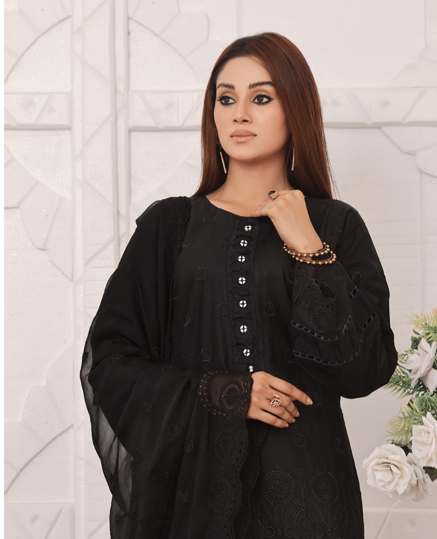 Zf-Fs2423 Premium Chikenkari 3 Pc Lawn Collection By Zainab Fazlani