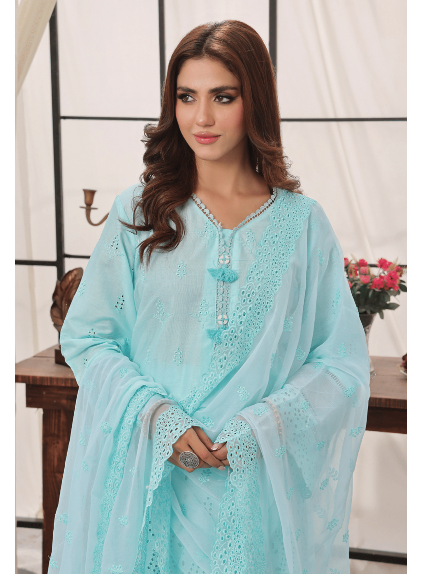 Zf-Fs2424 Premium Chikenkari 3 Pc Lawn Collection By Zainab Fazlani