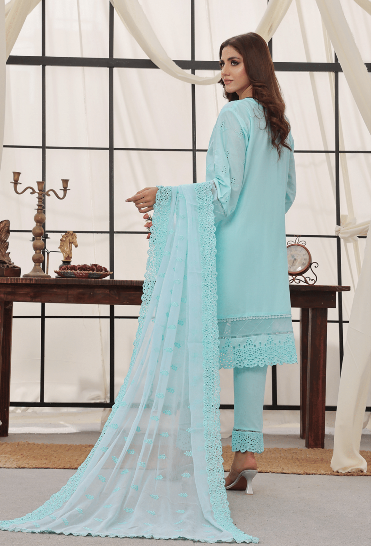 Zf-Fs2424 Premium Chikenkari 3 Pc Lawn Collection By Zainab Fazlani