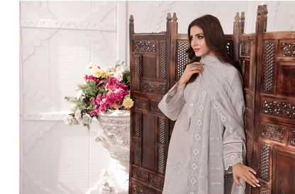 Zf-Fs2428 Premium Chikenkari 3 Pc Lawn Collection By Zainab Fazlani