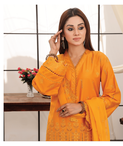 Zf-Fs2429 Premium Chikenkari 3 Pc Lawn Collection By Zainab Fazlani