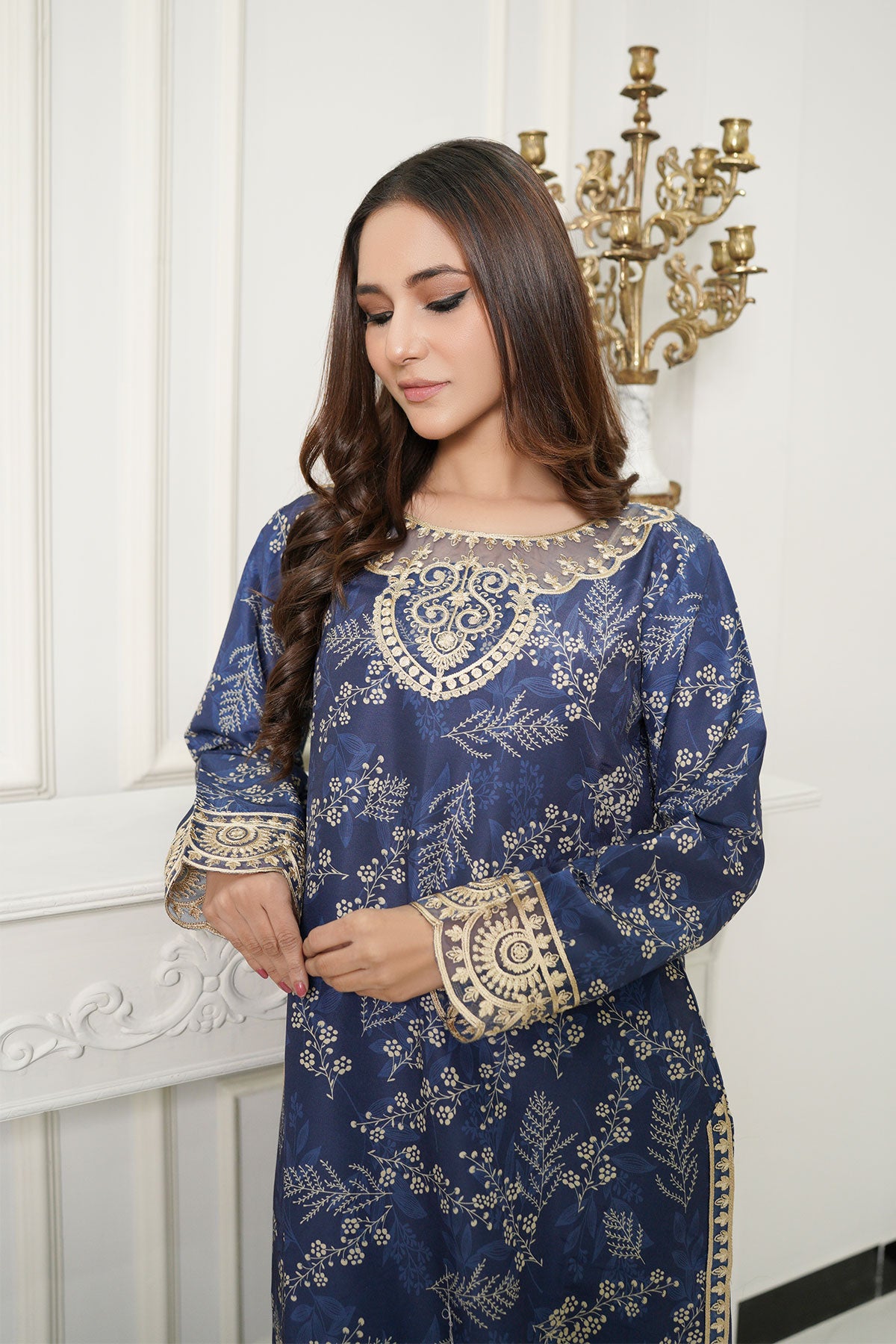 2 Pc "Ethnic" Embroidered Premium Cotton By Simrans