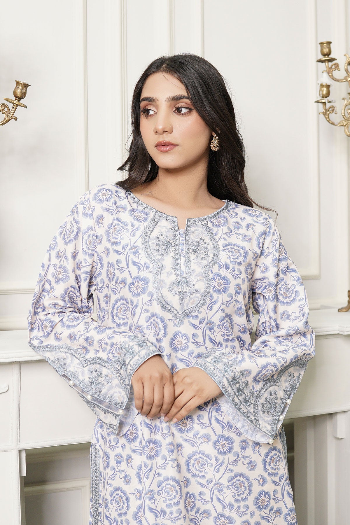 2 Pc "Ethnic" Embroidered Premium Cotton By Simrans