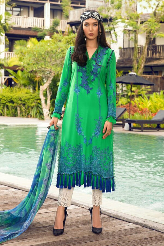 Green 3Pcs embroidered Suit -Maria B