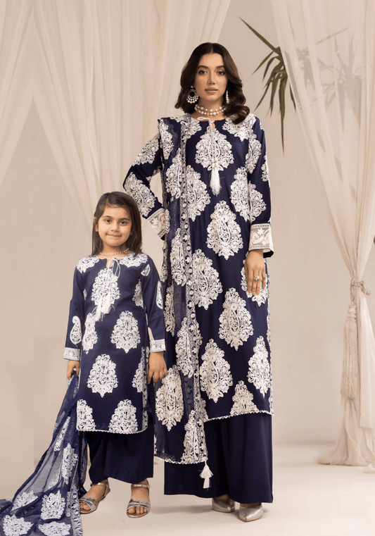 Mother & Daughter 3 PIECE EMBROIDERED LINEN COLLECTION BY SIMRANS