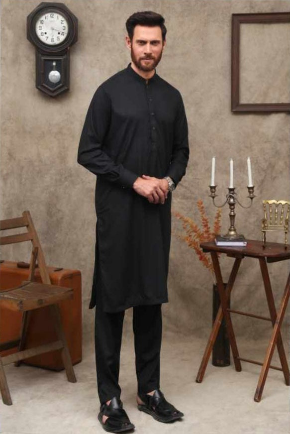 (BLACK) Father & Son Wash & Wear Salwar Kameez- UMNAA