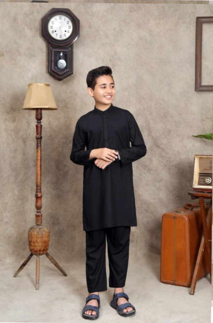 (BLACK) Father & Son Wash & Wear Salwar Kameez- UMNAA