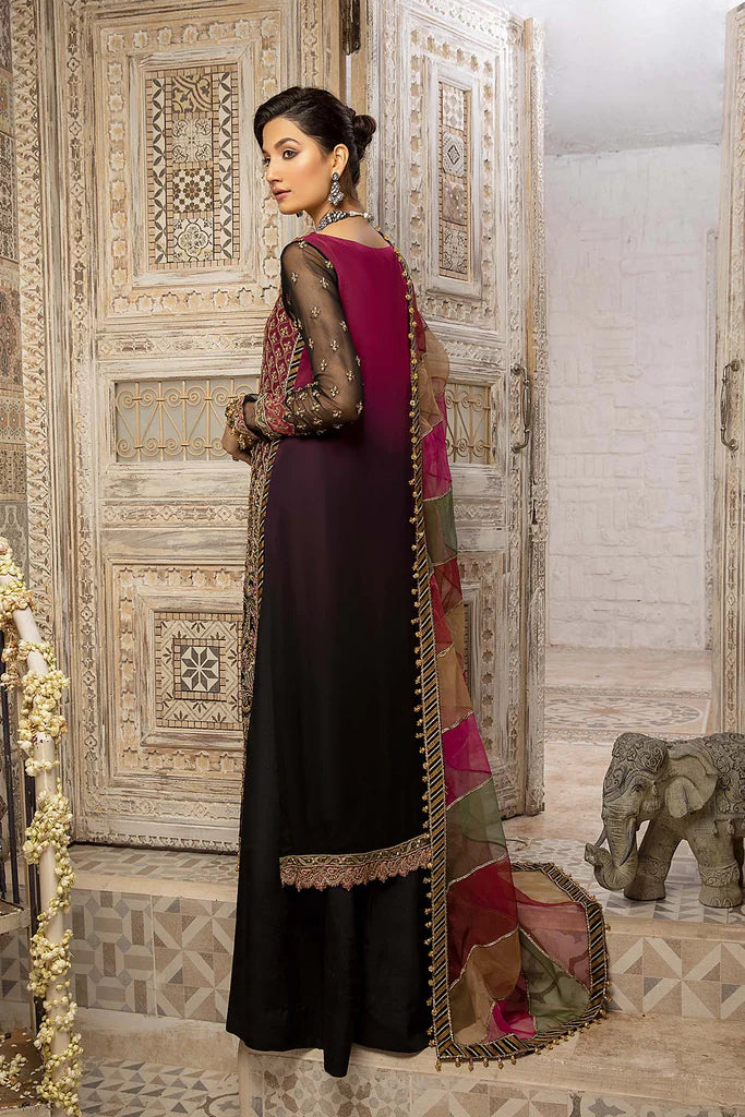 Black 3 Piece  stitched Formal Chiffon Collection-Charizma