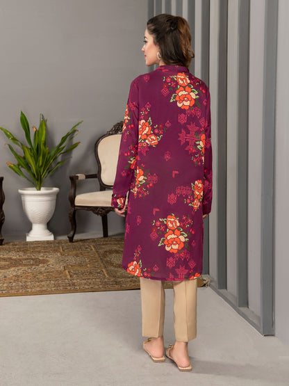 Plum 1 Piece Printed Lawn Shirt By Limelight