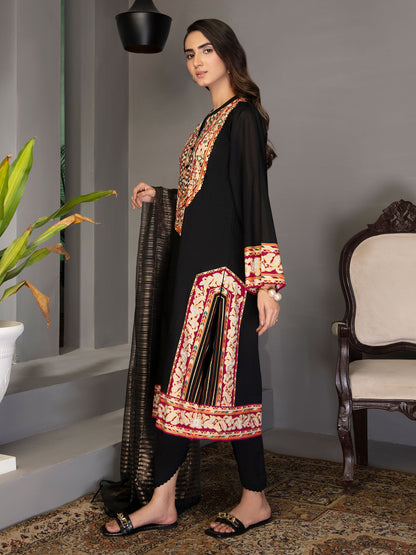 Black 2 Piece Printed Lawn Suit By Limelight