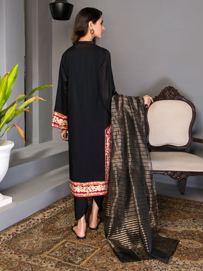 Black 2 Piece Printed Lawn Suit By Limelight