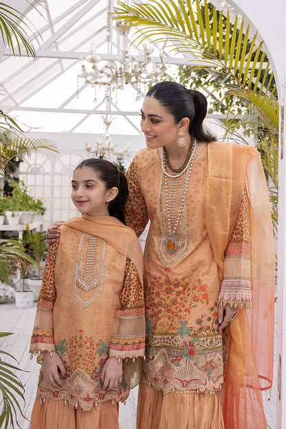 Peach Shamray Luxury embroidered Lawn-Mona Ally's