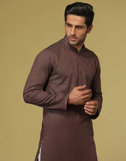 BROWN COTTON KURTA BY J.