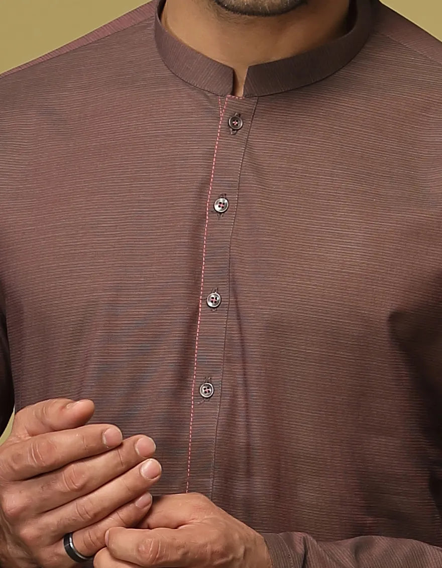 BROWN COTTON KURTA BY J.