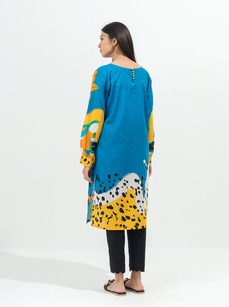 Blue Printed Lawn  Shirt By Beechtree