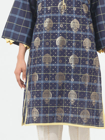 Blue Printed lawn Shirt by Beechtree