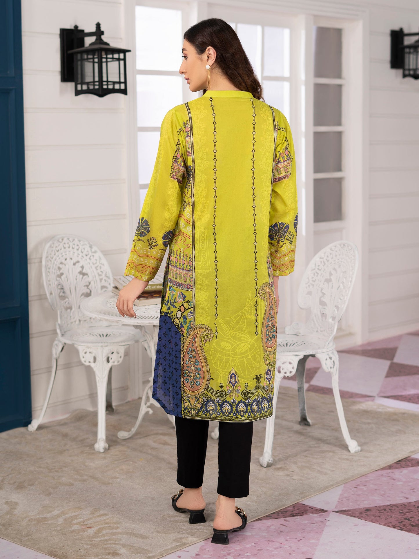 Green 1 Piece Printed Lawn Shirt-Limelight