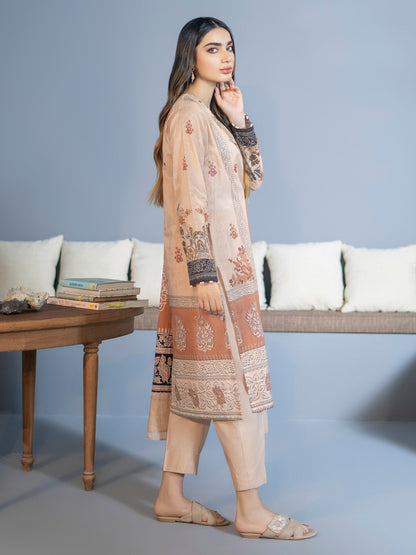 Beige 3 Piece Printed Lawn Suit By LimeLight