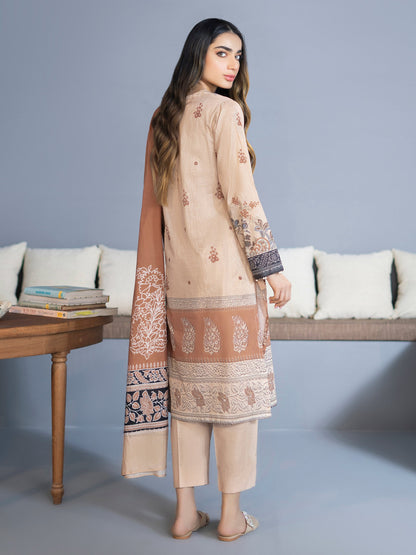 Beige 3 Piece Printed Lawn Suit By LimeLight