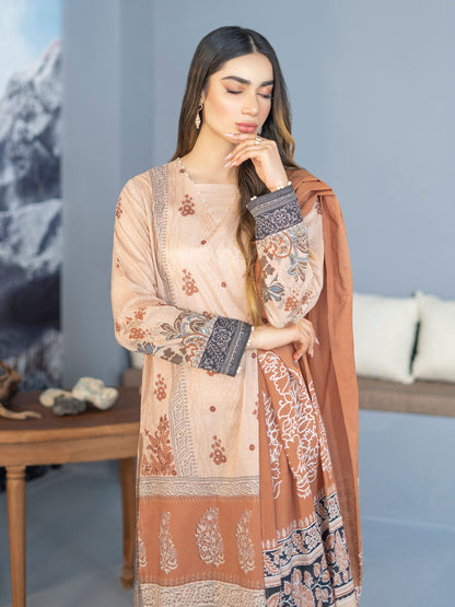 Beige 3 Piece Printed Lawn Suit By LimeLight