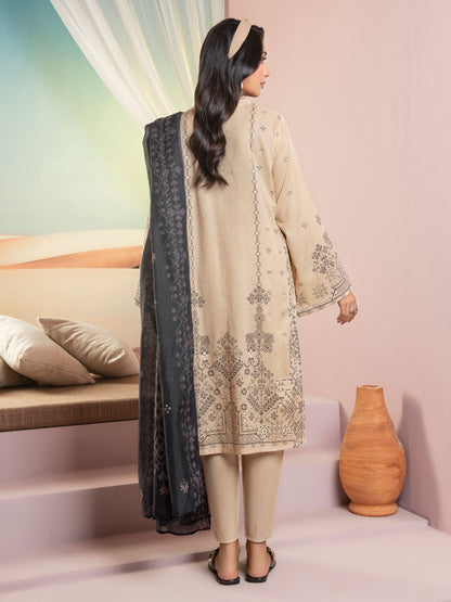 Beige 3 Piece Printed Lawn Suit By Limelight