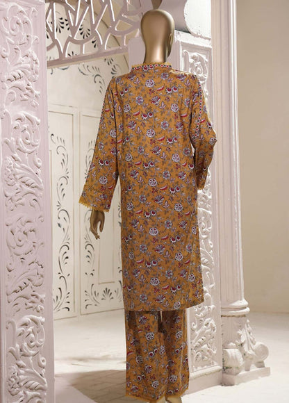 2 Piece Printed Linen Stitched Suit-Bin Saeed