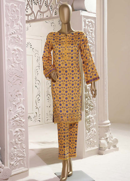 2 Piece Printed Linen Stitched Suit-Bin Saeed