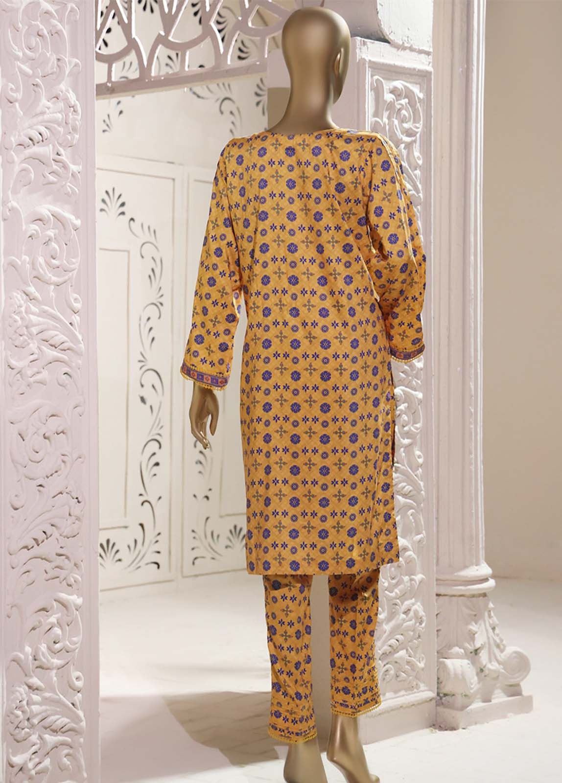 2 Piece Printed Linen Stitched Suit-Bin Saeed