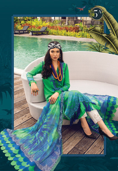 Green 3Pcs embroidered Suit -Maria B