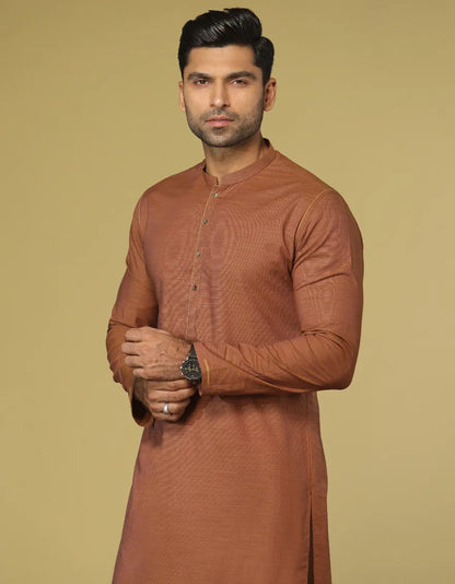 RUST COTTON KURTA BY J.