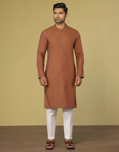 RUST COTTON KURTA BY J.